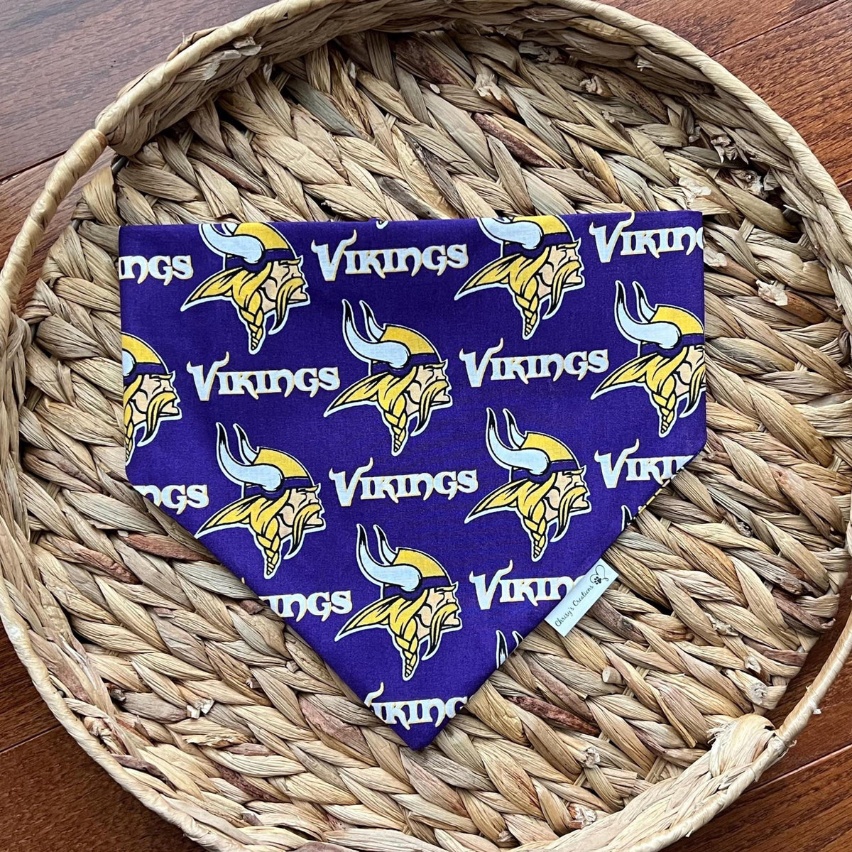 Vikings Dog Bandana:  Scrunchie purple and gold