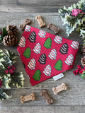 Christmas Tree Cakes Dog Bandana: Scrunchie Red