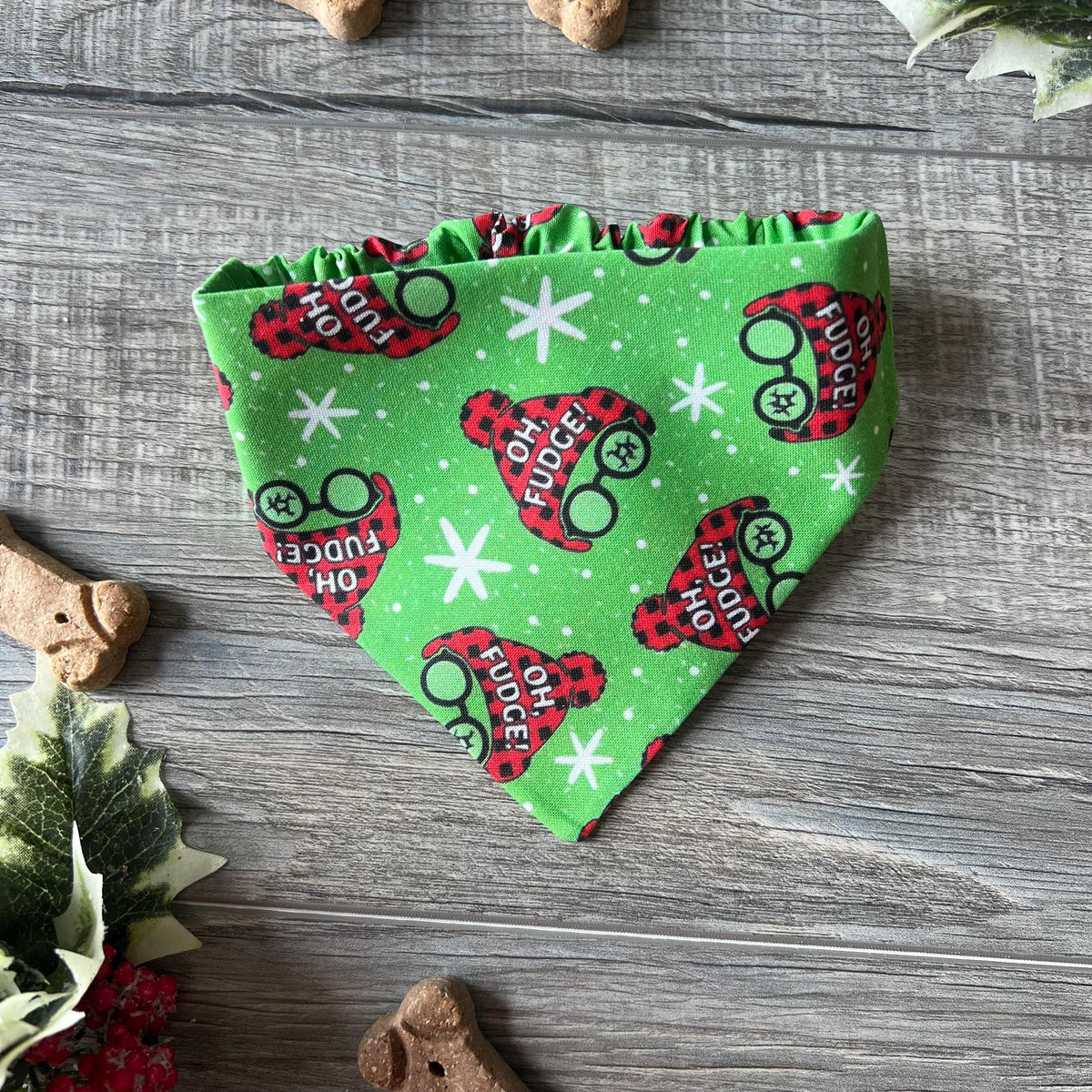 Christmas Story Dog Bandana: Over the Collar and Scrunchie Oh Fudge