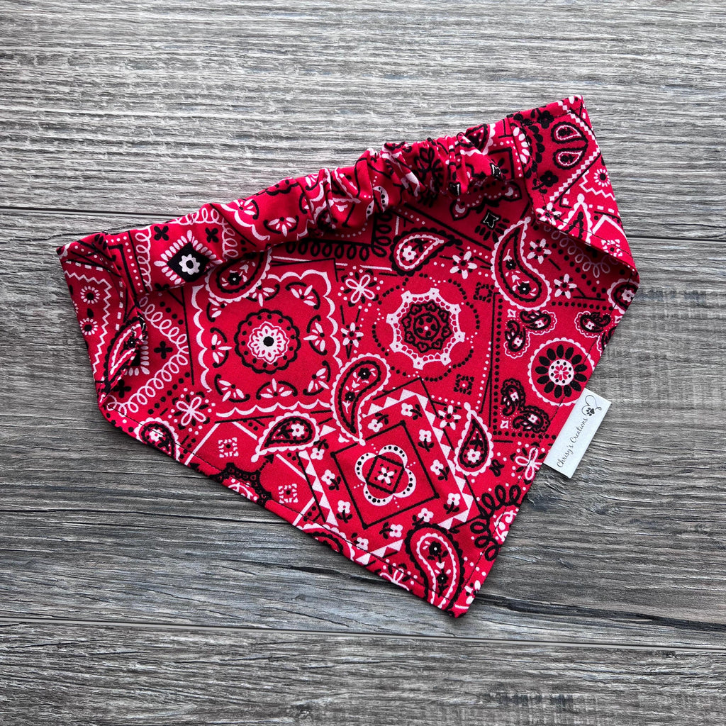 Paisley Dog Bandana; Scrunchie, Southwestern Cowboy, Original