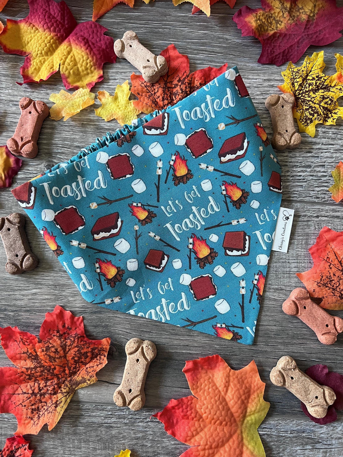 Let's get Toasted Dog Bandana: Scrunchie, Autumn, smores, campfire