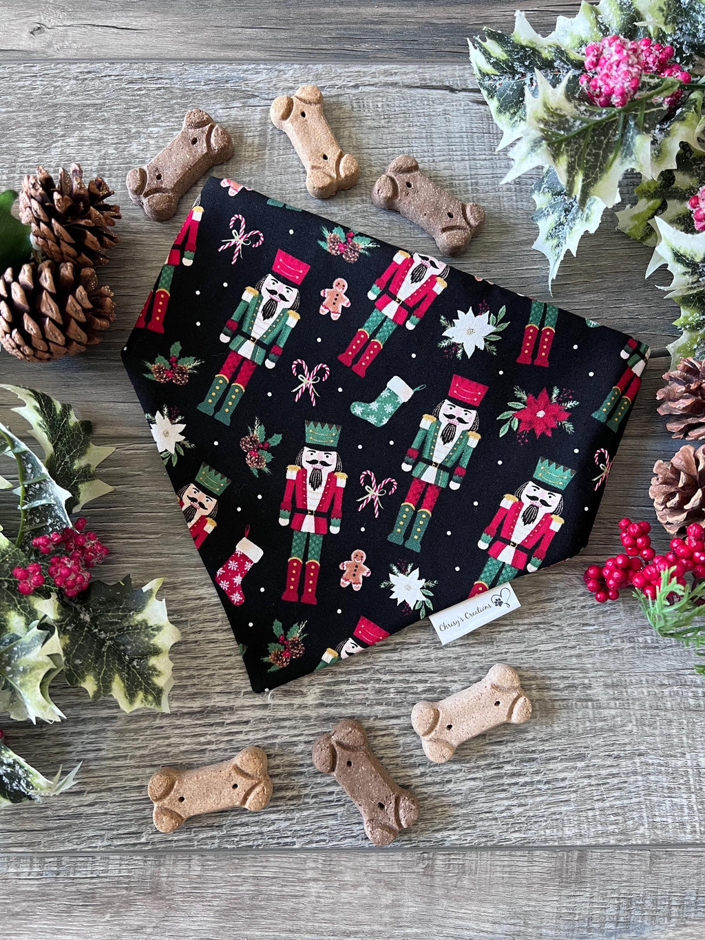 Christmas Nutcracker Dog Bandana: Scrunchie - Holiday  Toy Soldier