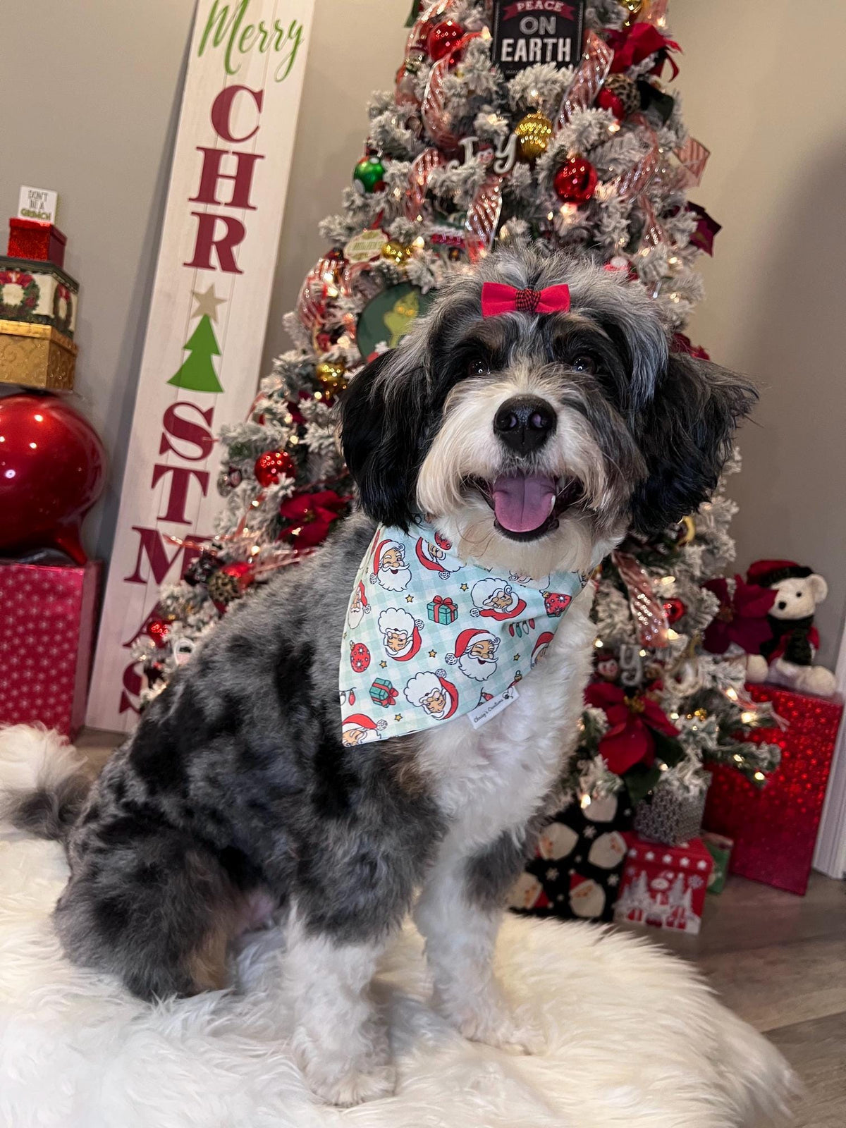 Christmas Santa Claus Dog Bandana: Scrunchie - Holiday