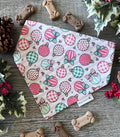 Christmas Ornaments Dog Bandana: Scrunchie - Holiday Pink Bows