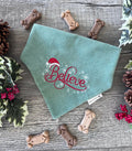 Christmas Believe Bandana: Scrunchie, Corduroy, Embroidery, Christmas, Holiday Santa Hat
