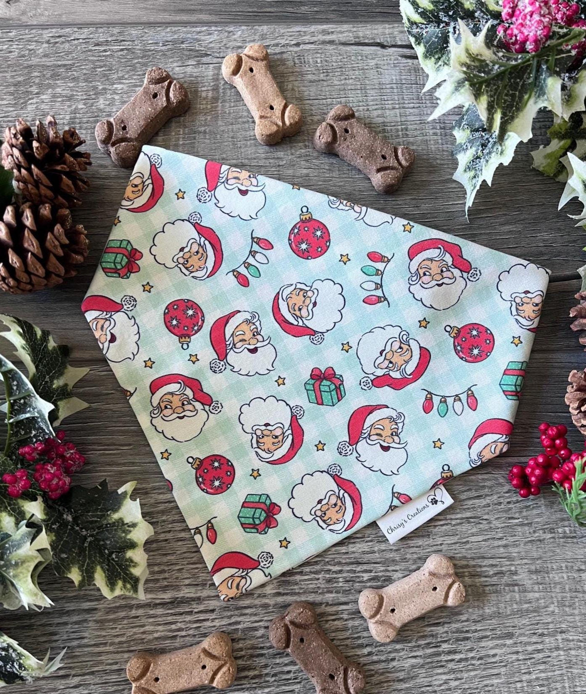 Christmas Santa Claus Dog Bandana: Scrunchie - Holiday