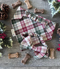 Christmas Vintage Plaid Dog Bandana or Bow Tie; Scrunchie, Red, Green