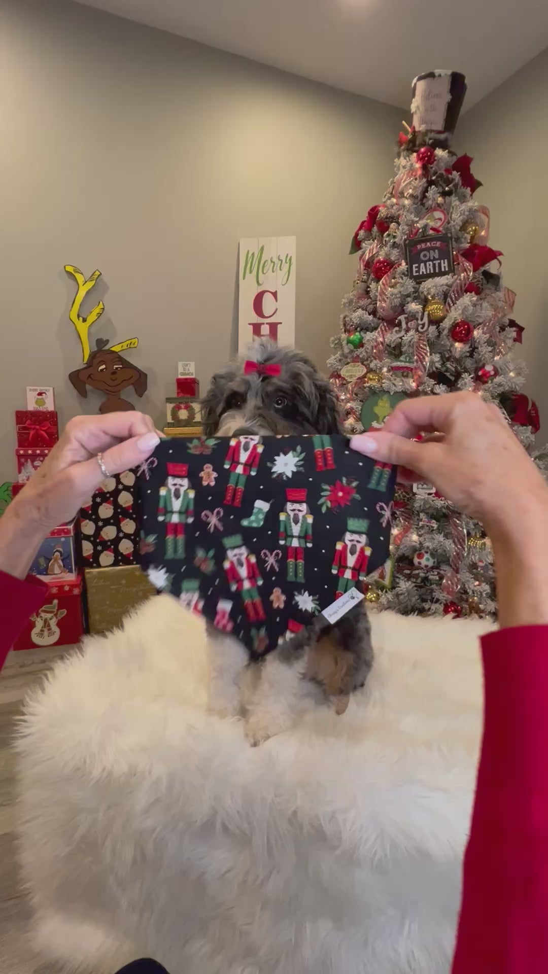 Christmas Nutcracker Dog Bandana: Scrunchie - Holiday  Toy Soldier